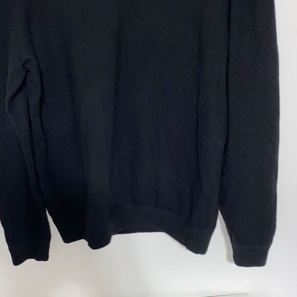 W.H Belk Men's Fine 2 Ply Cashmere Black Long Sleeve Sweater Size Large - Picture 4 of 10